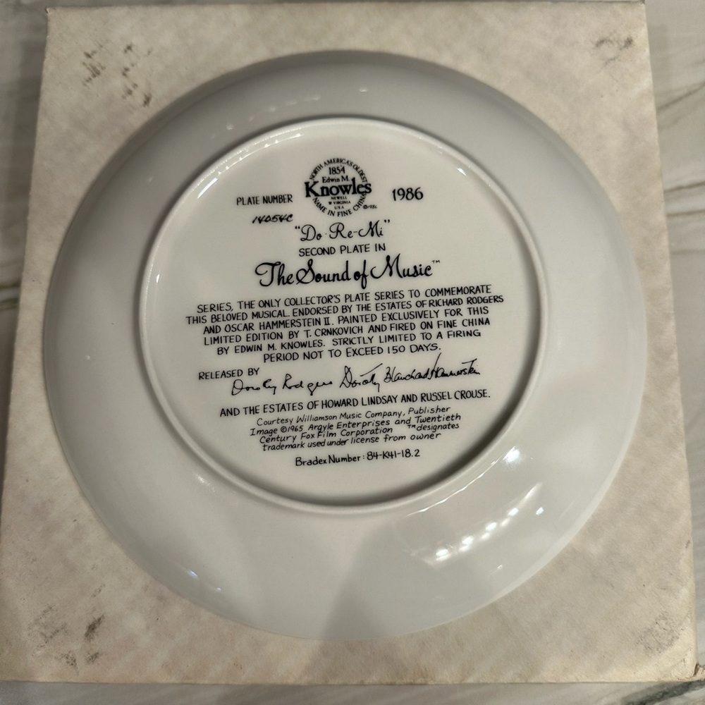 The Sound of Music 'Do Re Mi' Collector Art Plate Vintage Decor 578 - Picture 5 of 6